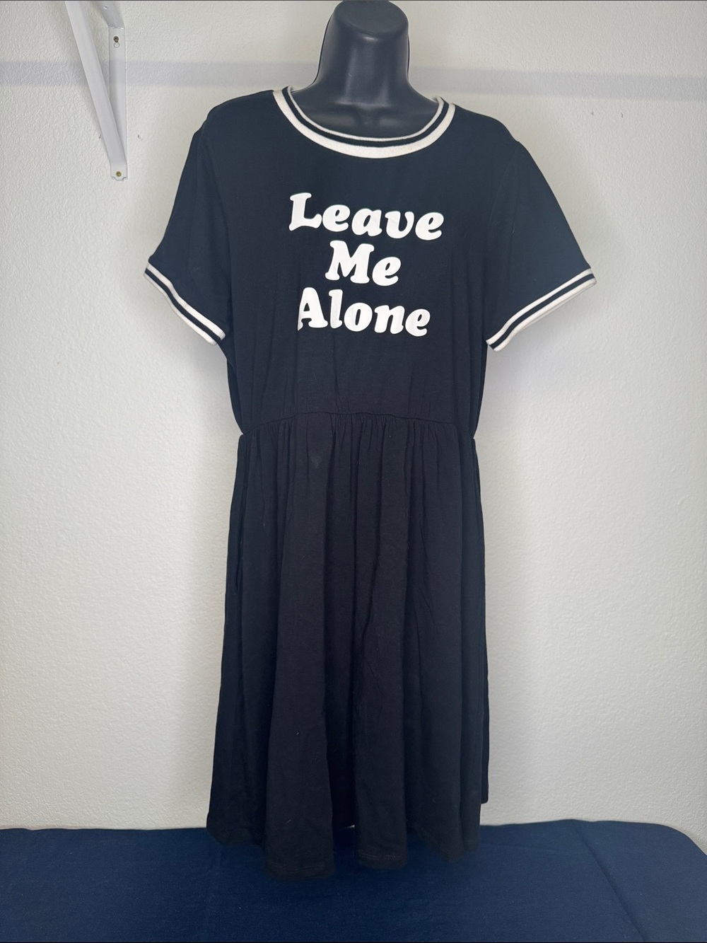 Hot Topic Black Dress with White 'Leave Me Alone' Graphic